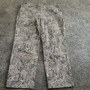 Talbots Paisley Print Women's Pants - Black and Gray